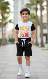 Cool Little Dude Print T-Shirt & Short Set