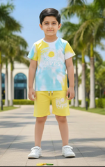 Kids Summer Print T-Shirt & Shorts Set