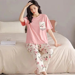 Pink Sun Flower PJs Set