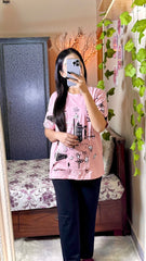 Pink Planet Music With Black PJs SET