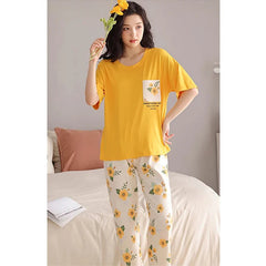 Yellow Sun Flower PJs SET