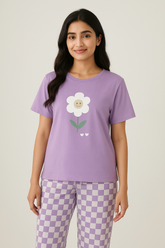 Purple Flower PJs Set