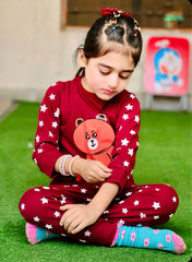 Maroon Teddy Bear Kids Wear