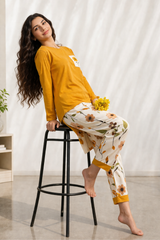 Yellow Long Leaf Night Suits