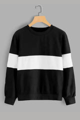 Zebra Black And White Block Sweatshirt For Women