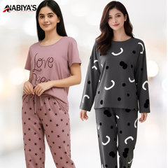 Love Sleep & Pattern printed charcol
