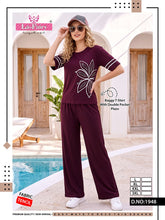 Maroon Flowers PJs Set