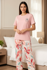 Long Leaf Printed Night Suit