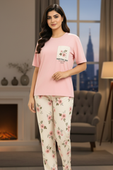 Pink Sun Flower PJs Set