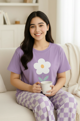 Purple Flower PJs Set