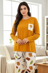 Yellow Long Leaf Night Suits