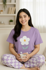 Purple Flower PJs Set