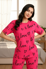 Atishi Pink Love Heart PJs Set