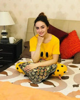 Yellow Smiley PJs Set