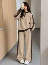 PIA Beige CONTRAST ZIP UP Co-ord Set