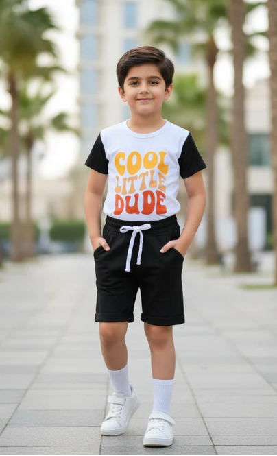 Cool Little Dude Print T-Shirt & Short Set