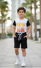 Cool Little Dude Print T-Shirt & Short Set