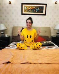 Yellow Smiley PJs Set