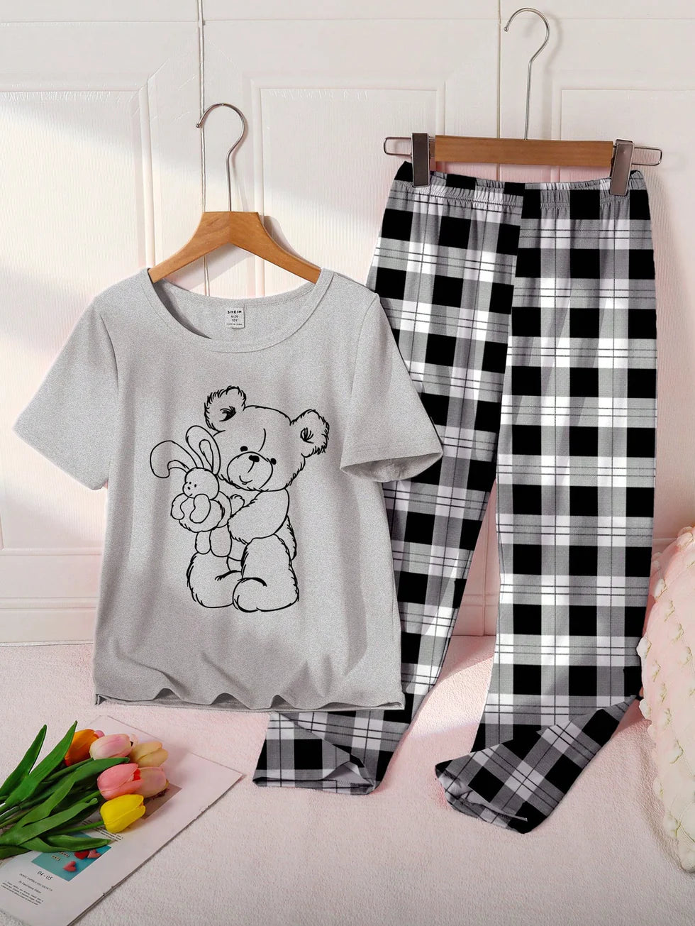 Bunny Hug Printed Half Sleeve Night Suit (7-16 Years)