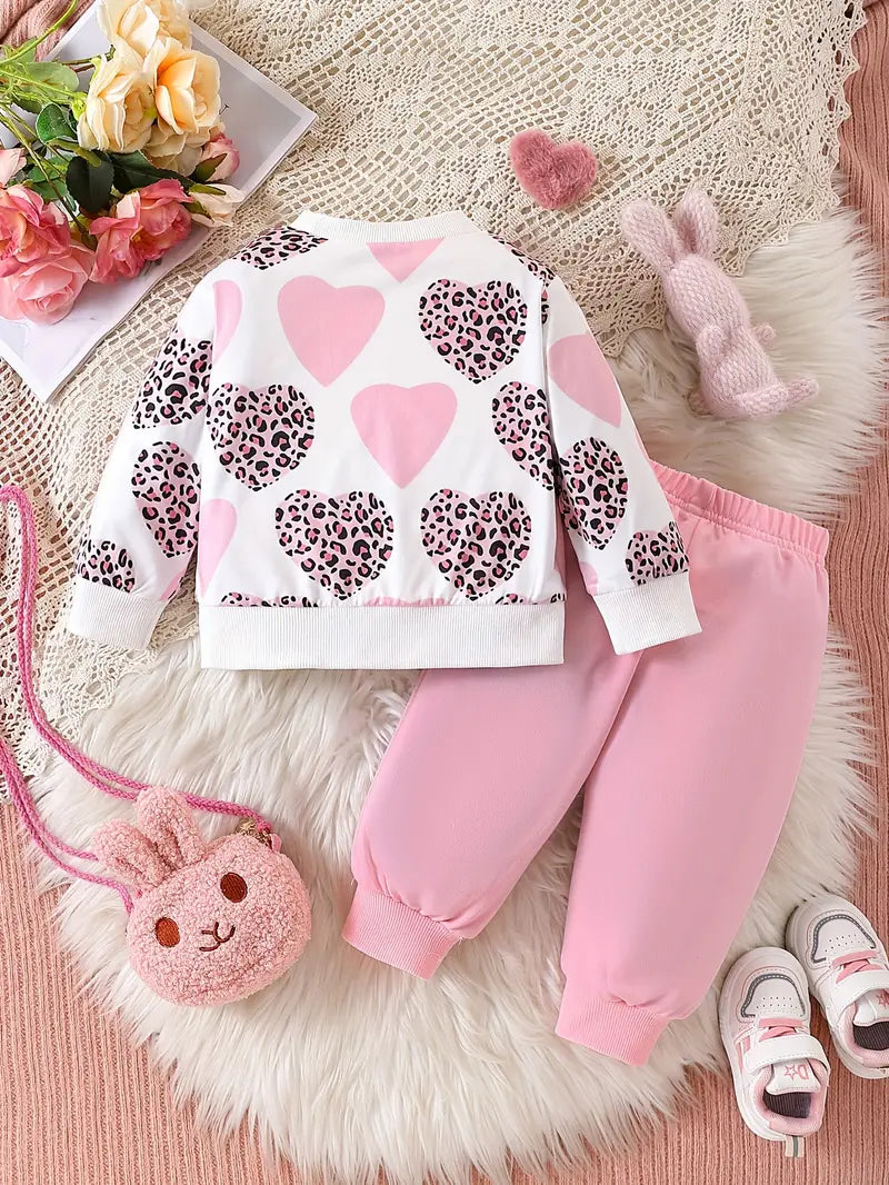 Pink Heart Kids Winter Suit
