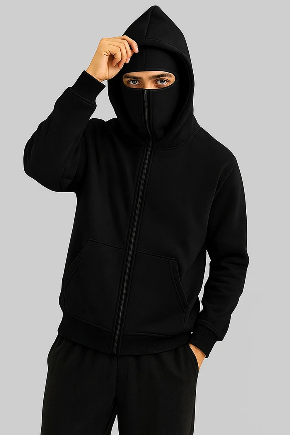 Balaclava Ninja Zipper Hoodie Jacket