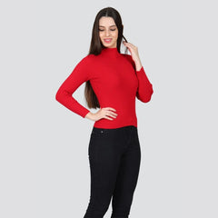 Red High Neck for Women's