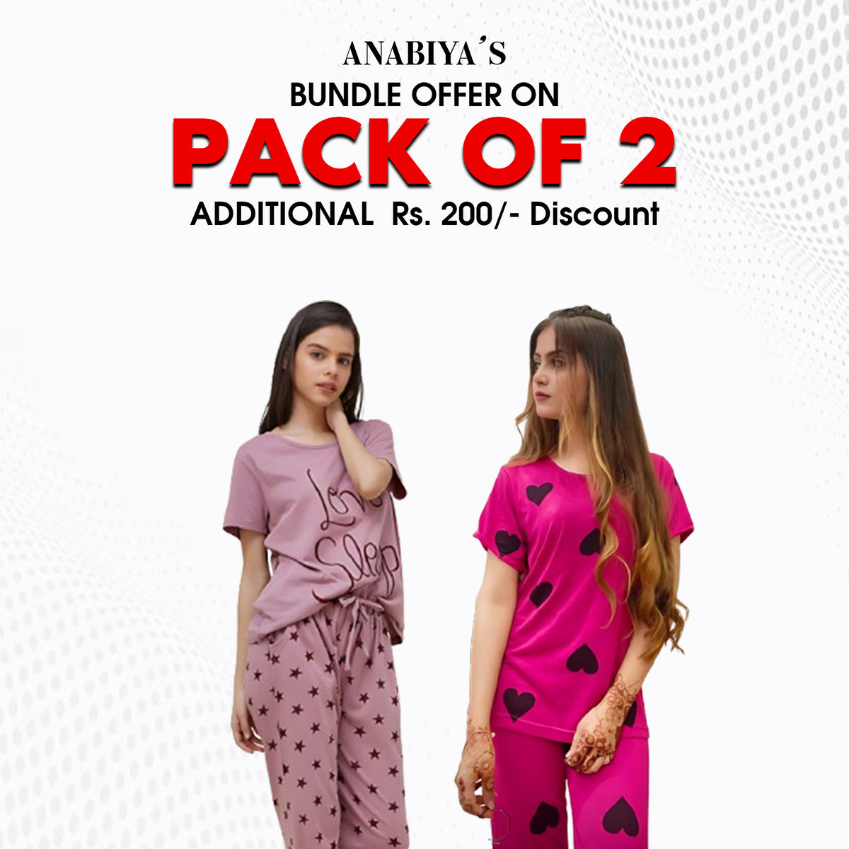 Pack of Two Printed Night Suit Set 1