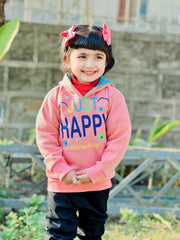 Just Happy Printed Hoodie For Kids