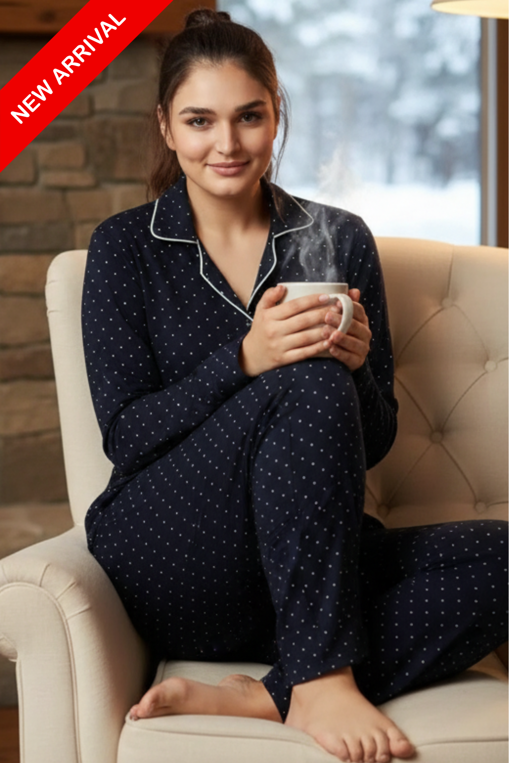 Moonlit Meadow Black PJs Set