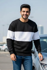 Zebra Black And White Block Sweatshirt