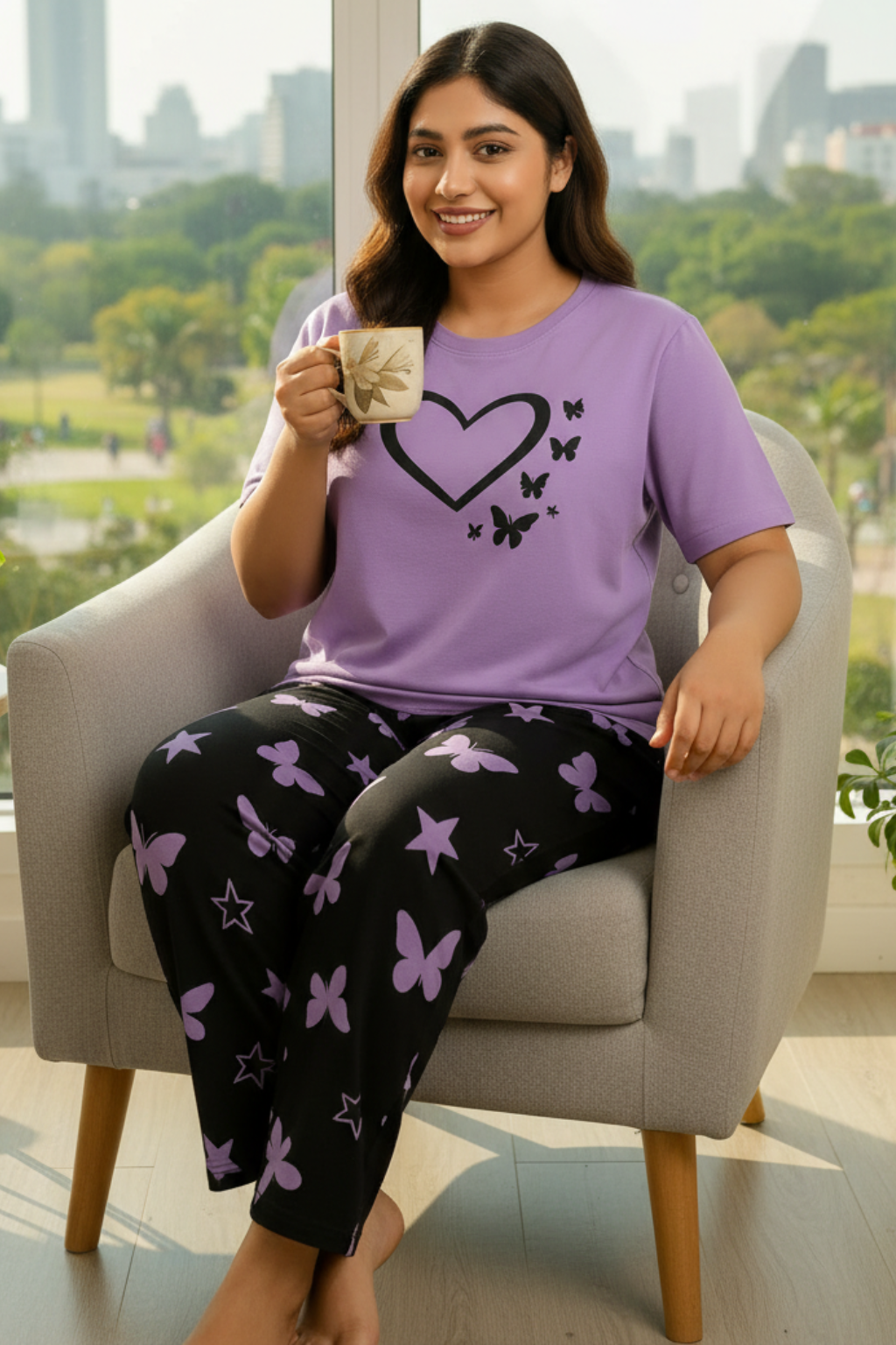 Purple Heart & Butterfly PJs
