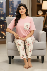 Pink Sun Flower PJs Set