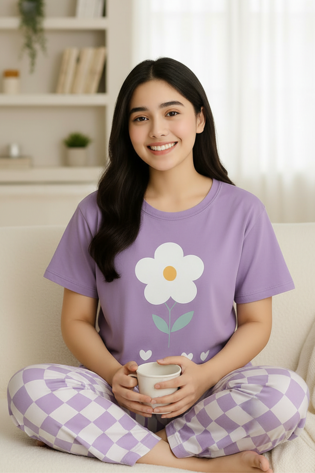 Purple Flower PJs Set