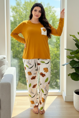 Yellow Long Leaf Night Suits