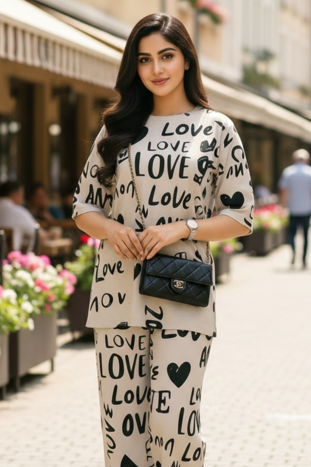 Drop Shoulder Love PJs SET