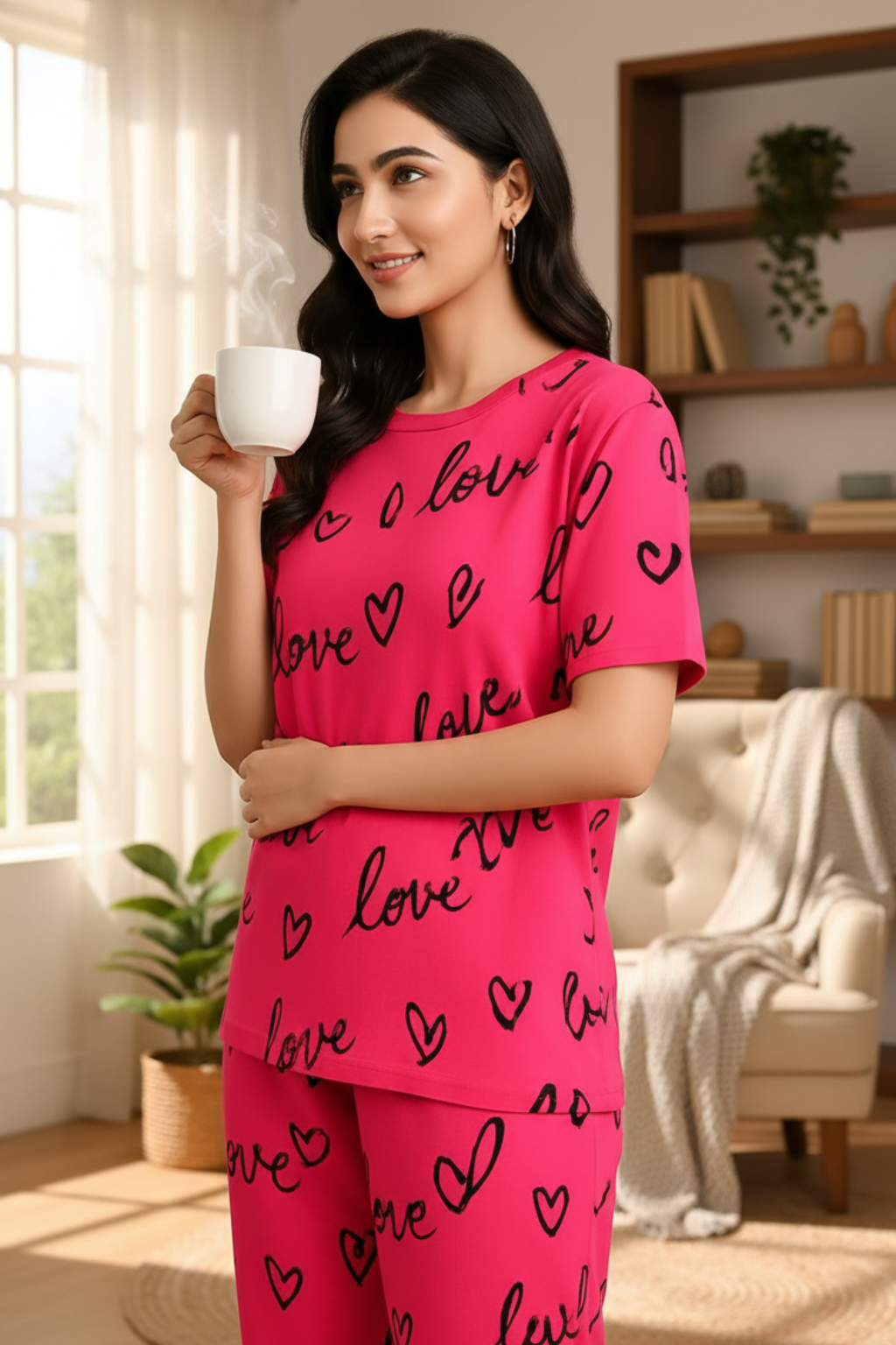 Atishi Pink Love Heart PJs Set