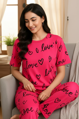 Atishi Pink Love Heart PJs Set