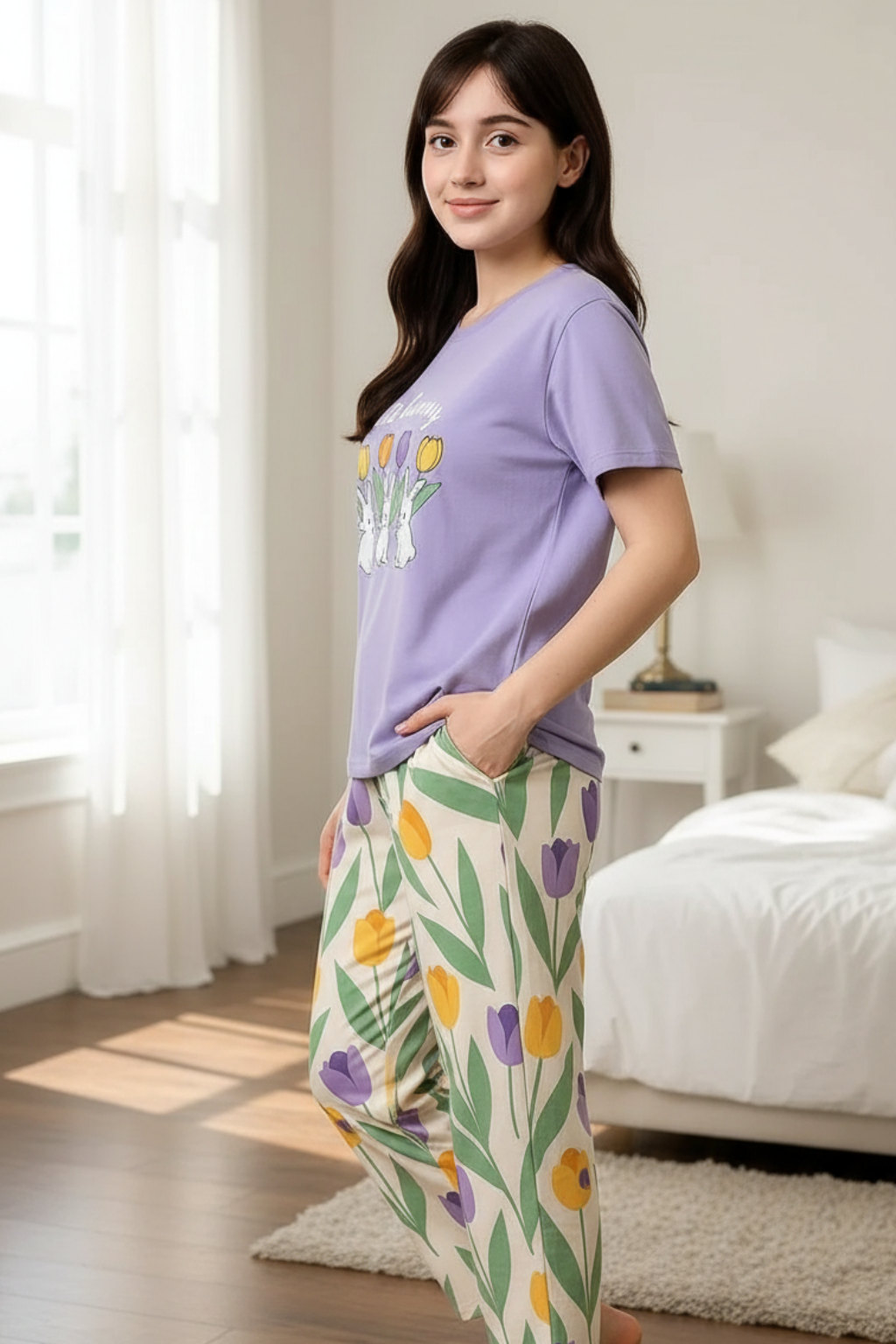 Cute Bunny Printed Night Suit