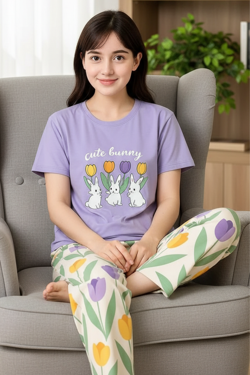 Cute Bunny Printed Night Suit