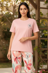 Long Leaf Printed Night Suit